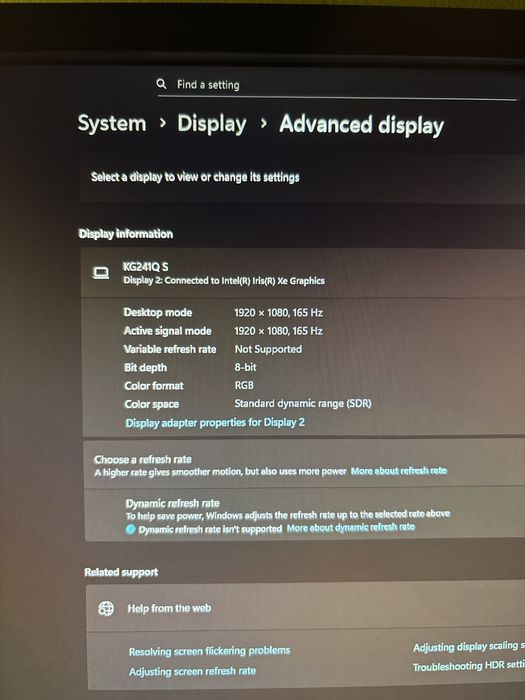 Monitor Acer KG241Q S 165hz Gaming monitor