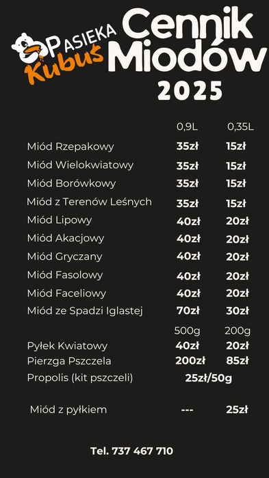 Miód Wielokwiatowy Pasieka Kubuś