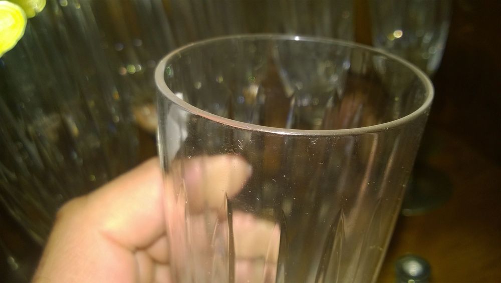Copos flute em cristal e pé lavrado a casquinha (feitos à mão)