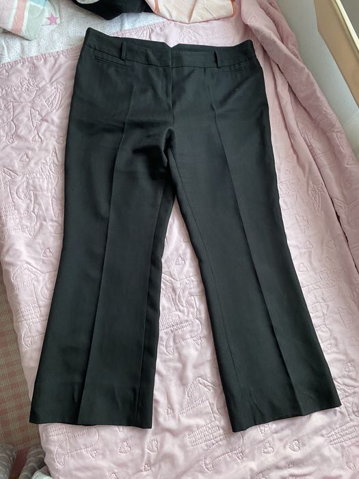 Czarne eleganckie spodnie z przeszyciem praca biuro true 16 XXL 44