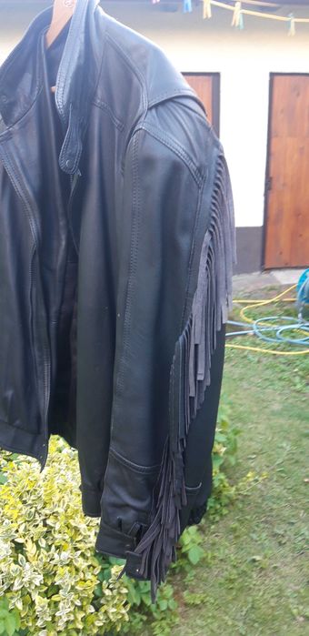 Kurtka motocylkowa z frędzlami skóra 48 roz.