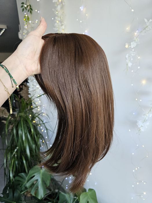 NOWOŚĆ topper Nel kasztanowy brąz 42 cm naturalny efekt uzupełnienie