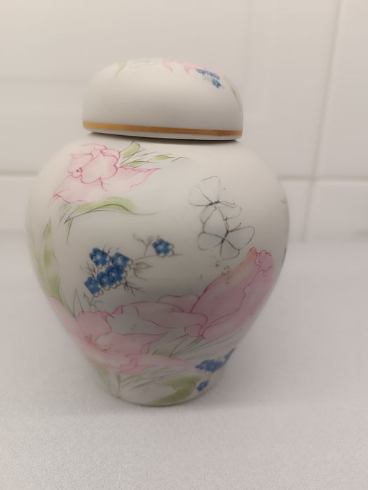 Pote Porcelana. Pintado à Mão. Como Novo