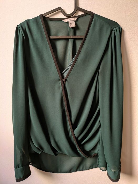 Butelkowo zielona koszula H&M