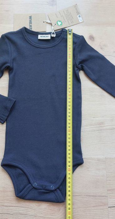 Nowe body granatowe roz 86 18M Wheat prążkowane dł rękaw