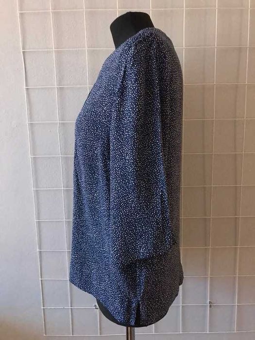 Granatowa bluzka w kropki H&M 38 M