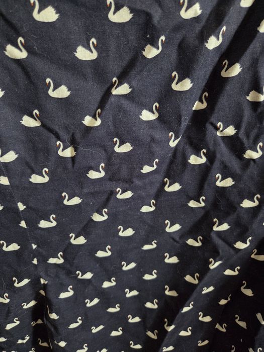 Vestido azul dos cisnes brancos