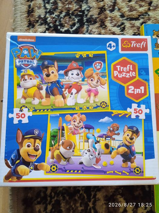 Puzzle psi patrol i książka angielski dla dzieci