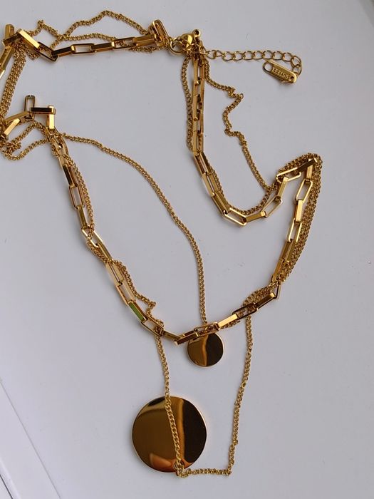 Naszyjnik w złotym kolorze komplet stainless steel