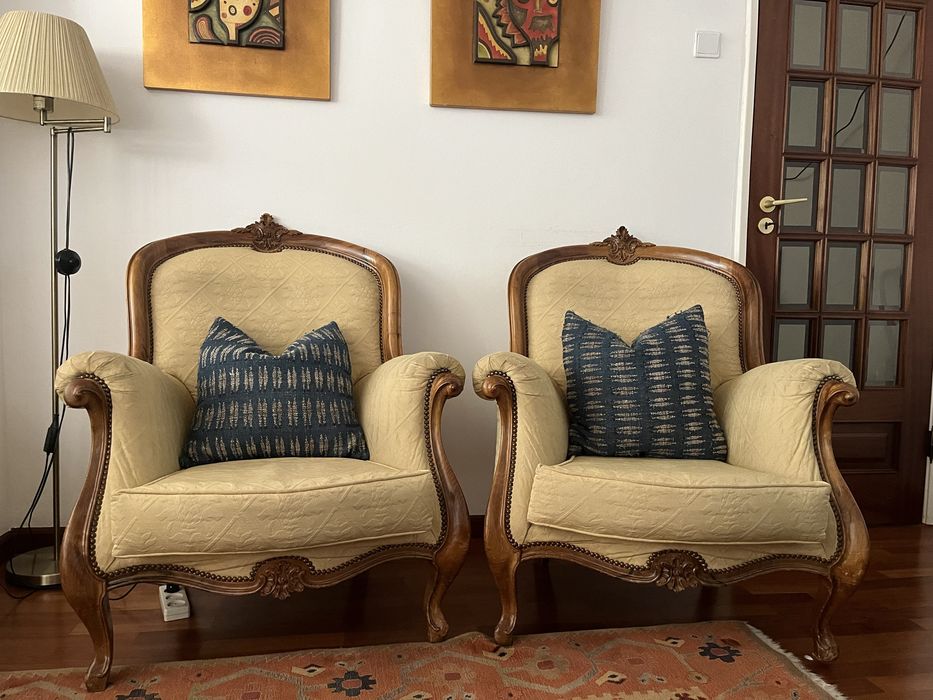 Conjunto de Sofás e Poltronas Vintage