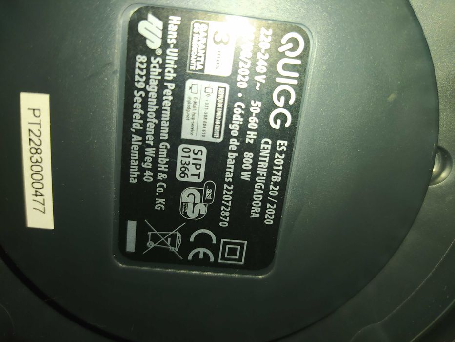 Centrifugadora QUIGG fabrico alemão 800w NOVA