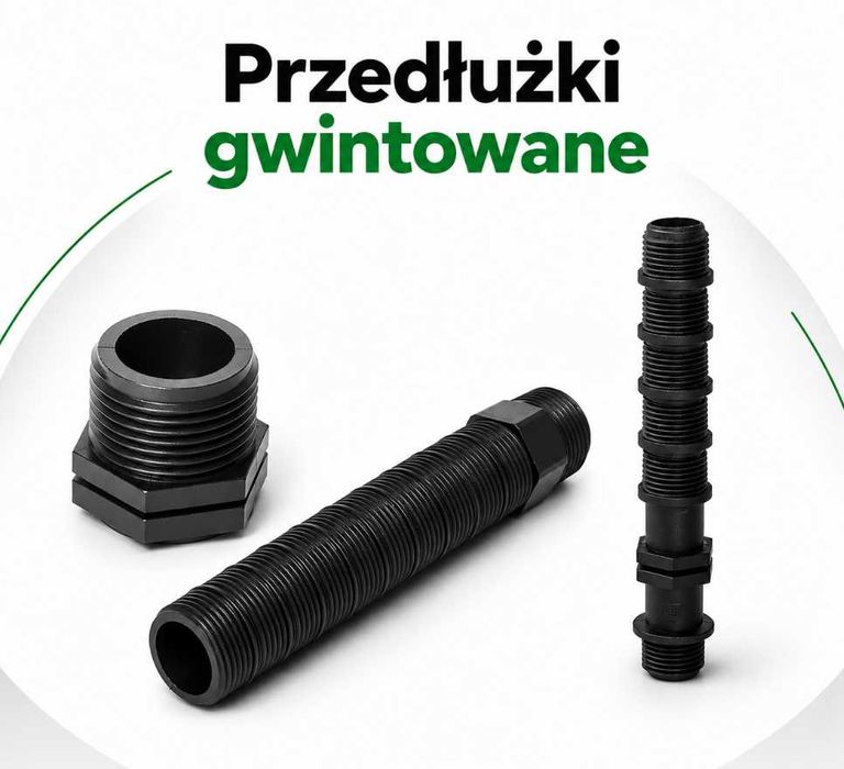 Przedłużki gwintowane PP 1/2″ i 3/4″ [WARIANTY W OPISIE]