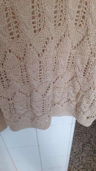Camisola em croché  creme