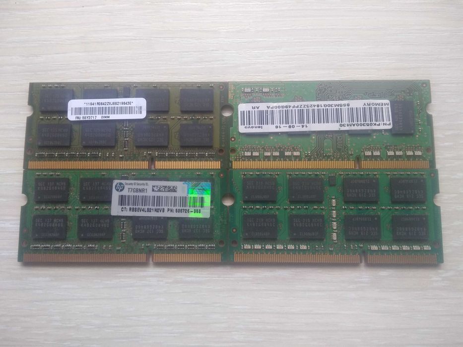 Память ноутбучна DDR3 4Gb Samsung 1333, 1600MHz