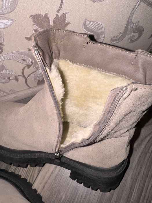 Замшевые челси зимние 36р