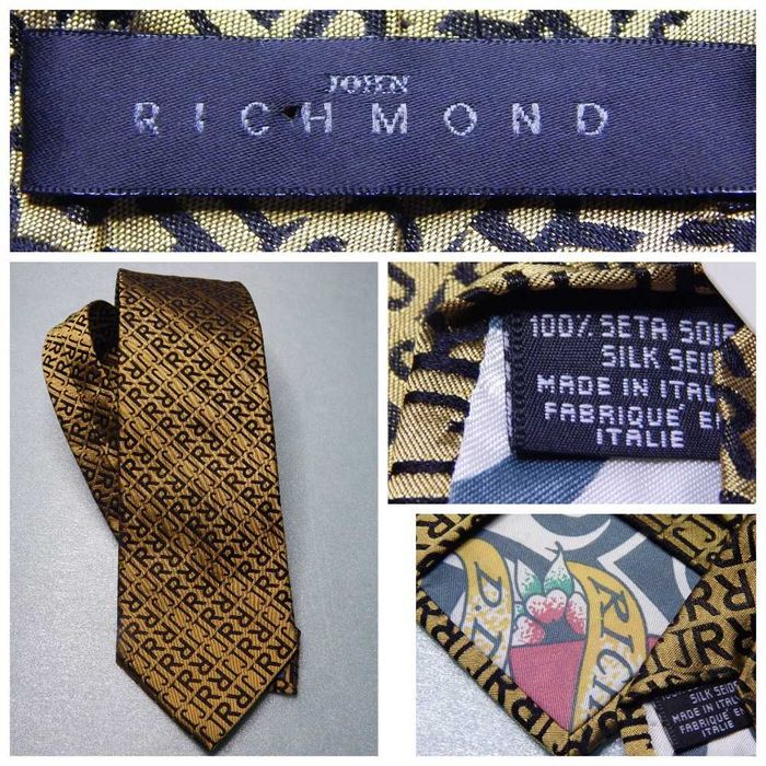 Галстук из шёлка в монограмму JR JOHN RICHMOND