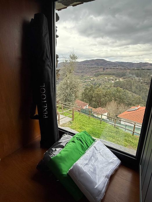 Green Screen PIXETOOL 3x3m + Suporte e 3 Fundos