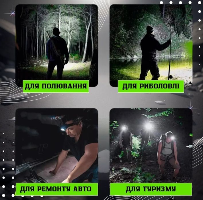 Потужний однорежимний ліхтар налобний BL-T203-TG, 2x18650