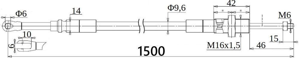 LINKA Z WIDEŁKAMI 1500 mm Dźwigni Do Rozdzielacza [3060]