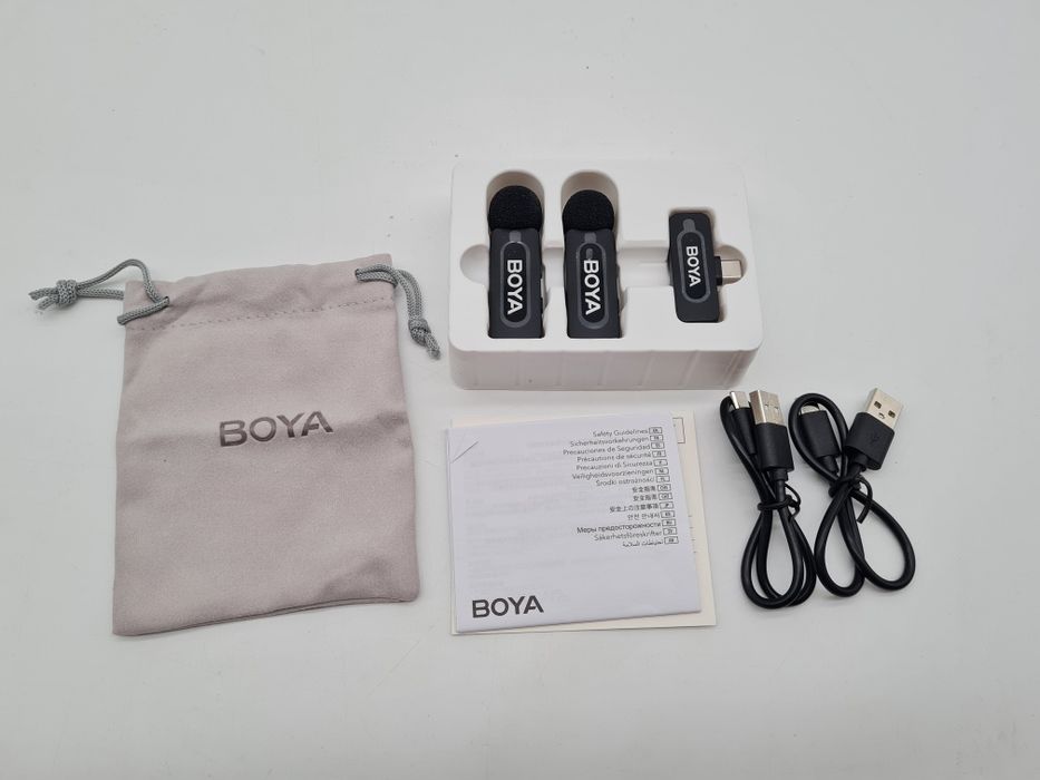 BOYA BY-V20 bezprzewodowy mikrofon 2,4 GHz do urządzeń typu C 2TX+1RX