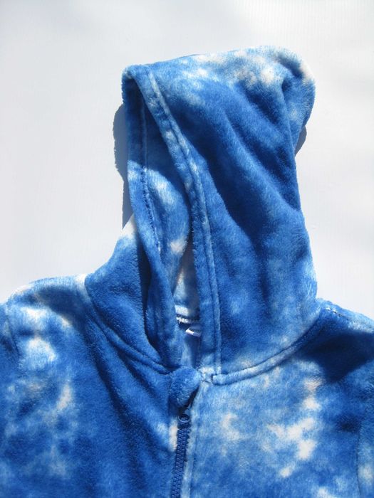 Мягенький синий кигуруми комбинезон для дома сна махра 146 152