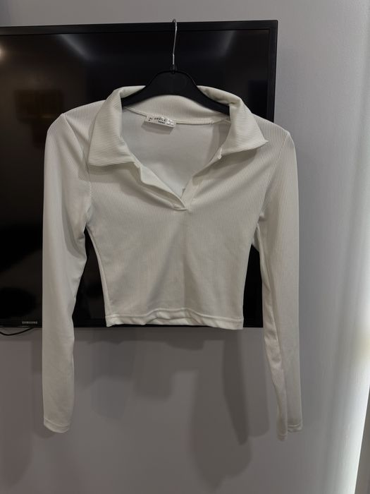 Білий лонг з V вирізом