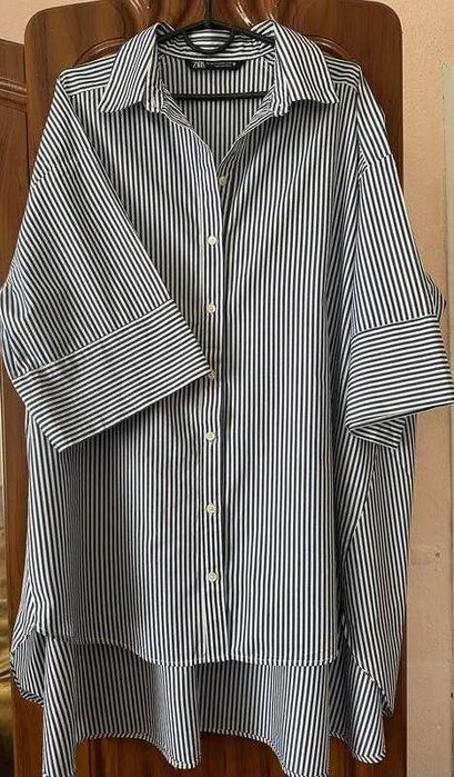 Zara рубашка оверсайз, хлопок