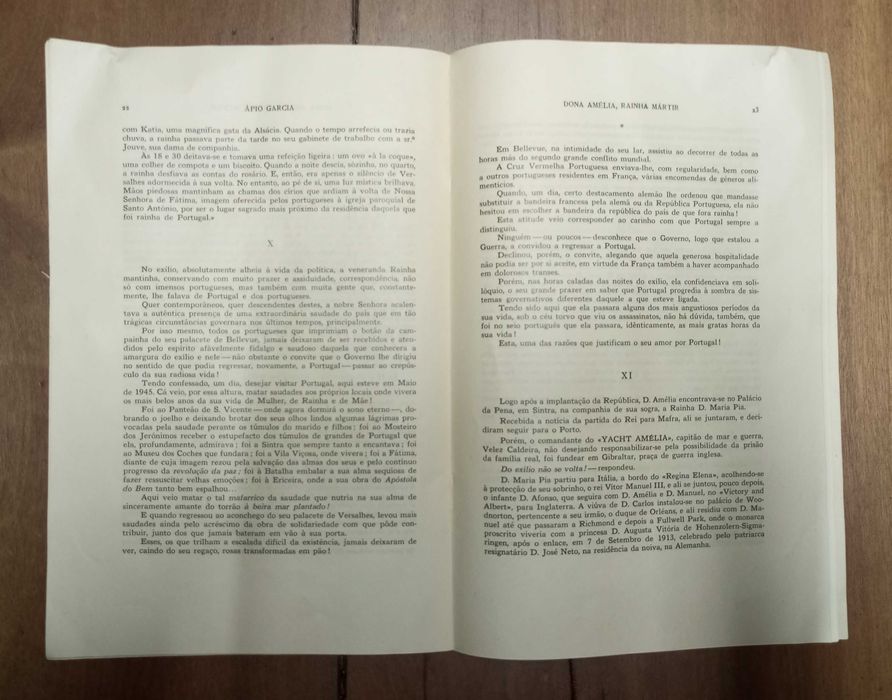Antigo opúsculo D. Amélia A Rainha Mártir