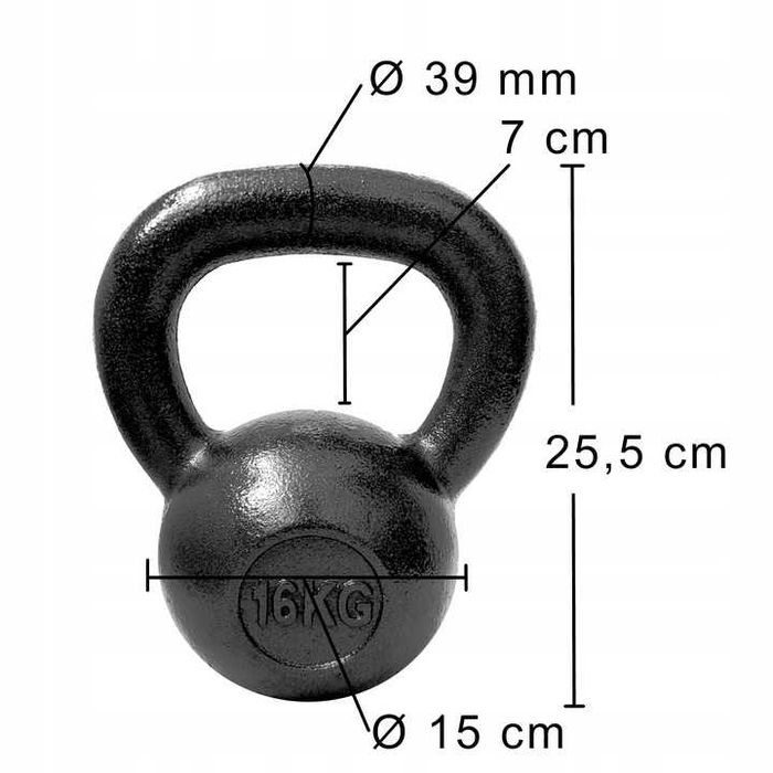 KETTLEBELL 16KG hantla kettla kettel odważnik obciążenie
