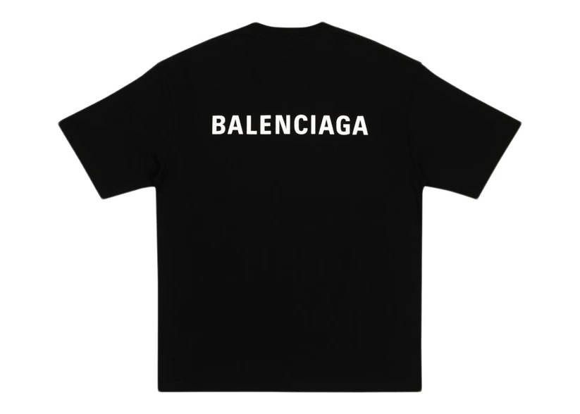 Мужские футболки Balenciaga BB черная белая унисекс баленсиага