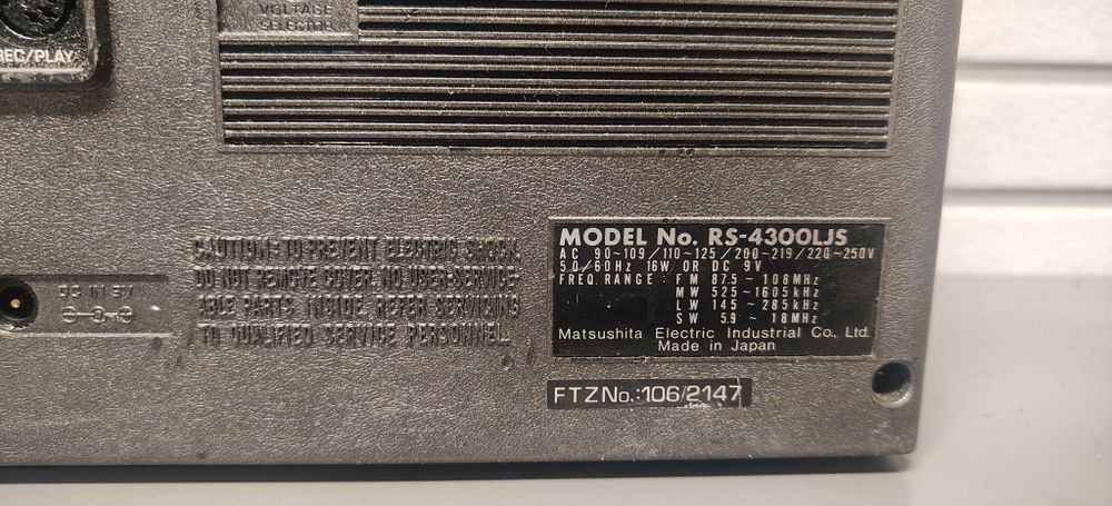 Radiomagnetofon BOOMBOX National PANASONIC  RS-4300LJS. Vintage