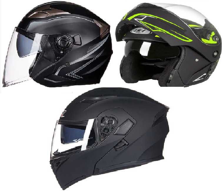 Capacete GXT Aberto  -  Lente dupla, Capacete GXT Modular  -  Lente dupla, Capacete TKD Modular -  Lente dupla