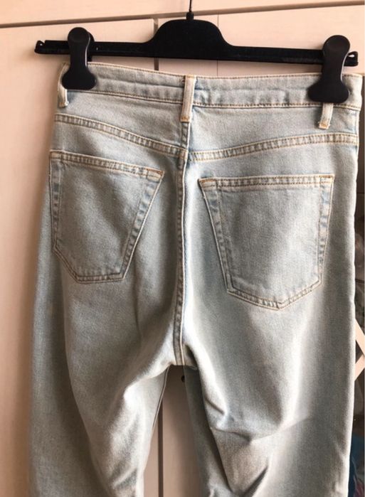 spodnie jeansy proste nogawki straight leg mom jeans