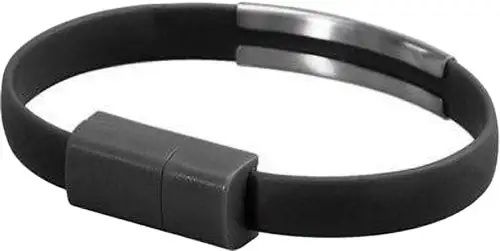 Браслет USB to MicroUSB, длина 20 сантиметров, цвет черный. Новый. В н