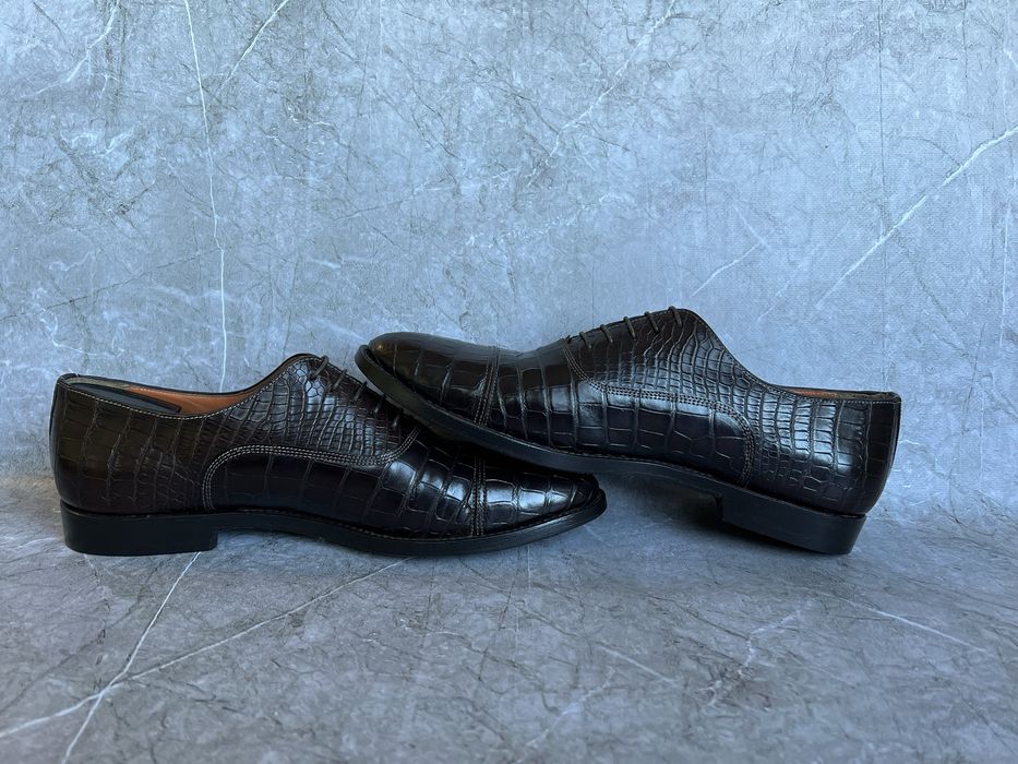 Santoni туфли мужские кожа крокодила 42.5