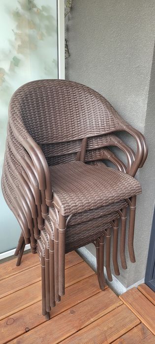 Krzesła ogrodowe plastikowe 6 sztuk