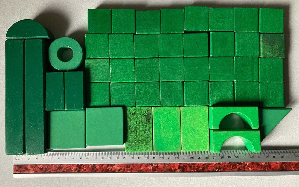 Conjunto de Blocos de Construção em Madeira [verde]