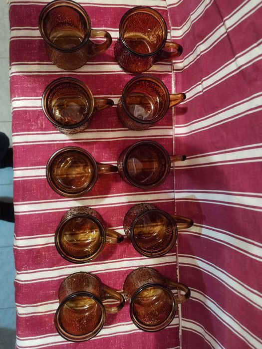 conjunto de 10 canecas em vidro