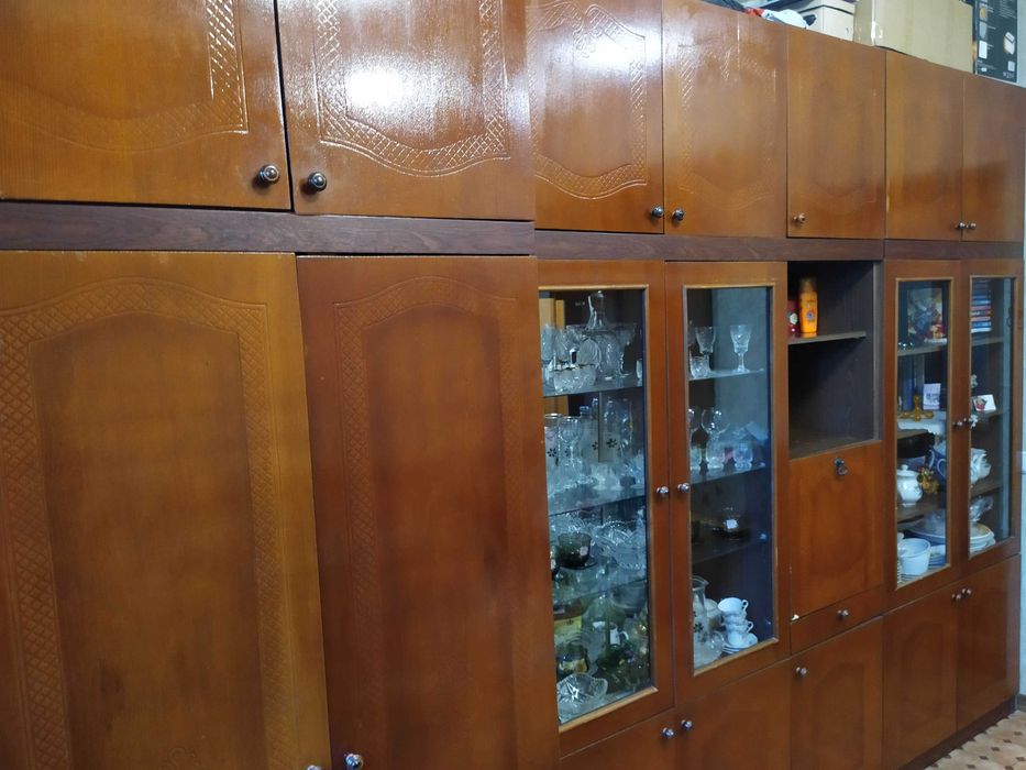 Антресоль на 2двері 88см Тумбочка Коричнева Шафа Лакований Міцний Шкаф