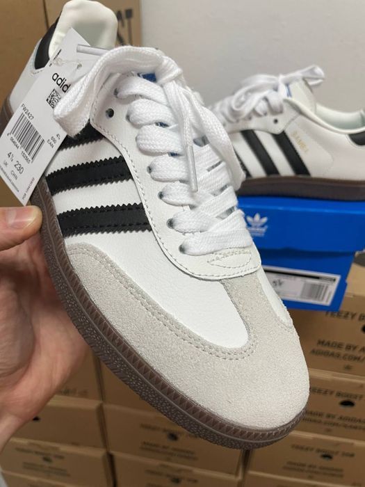 Женские кожанные кеды Adidas Samba / Адидас Самба белые 36 37 38 39 40