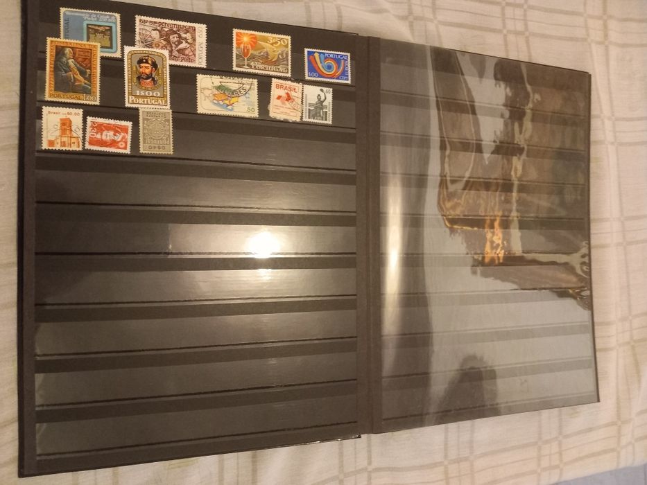 Expositor e selos Filatelia