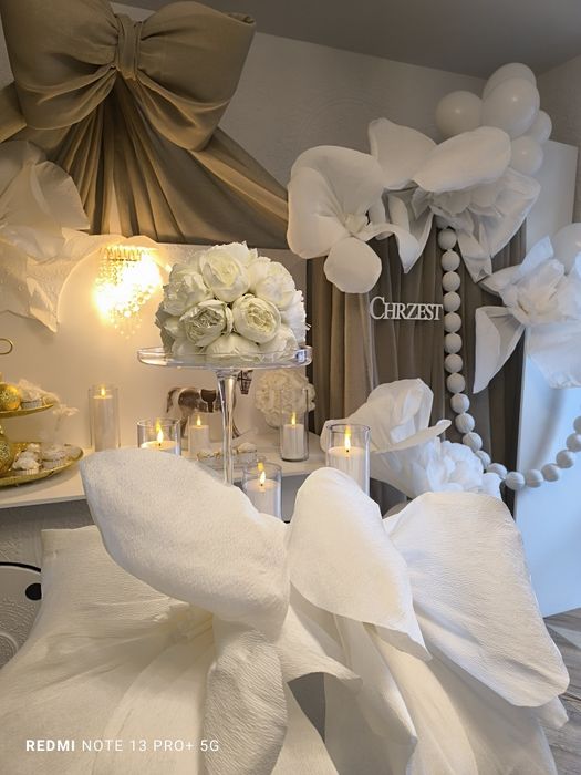 Dekoracje okolicznosciowe wesela chrzciny komunie balony scianki kwiat