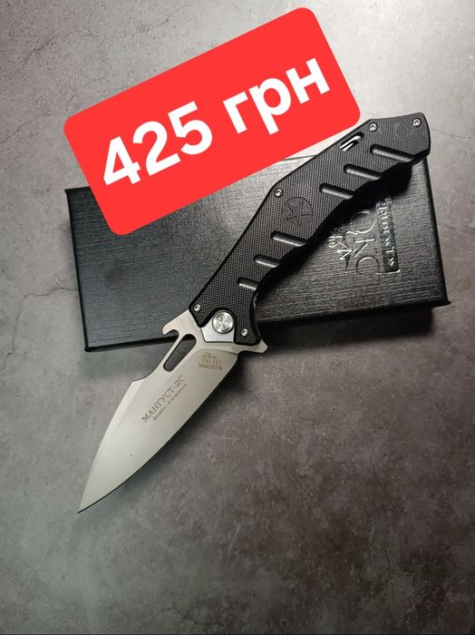 Туристичний складний викидний ніж нокс мангуст 2С 23см чорний  тактический складной выкидной  нож для зсу всу полуавтоматичесеий флипер финка тактична