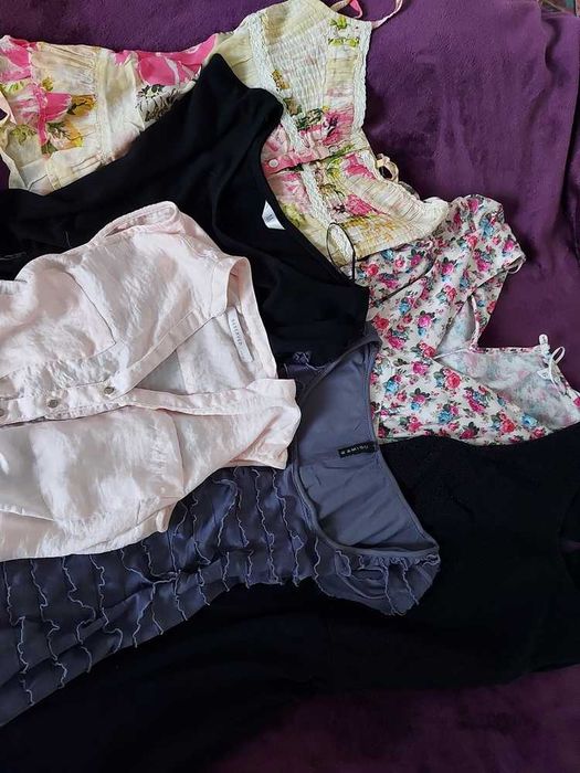 Zestaw ubrań S sukienka, tuniki, kombinezon, bluzka stan idealny