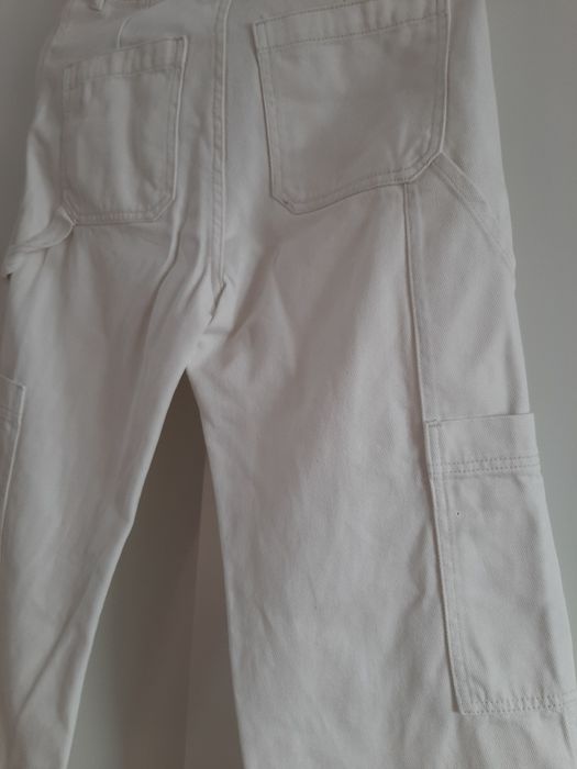 Białe damskie spodnie jeansowe cargo H&M