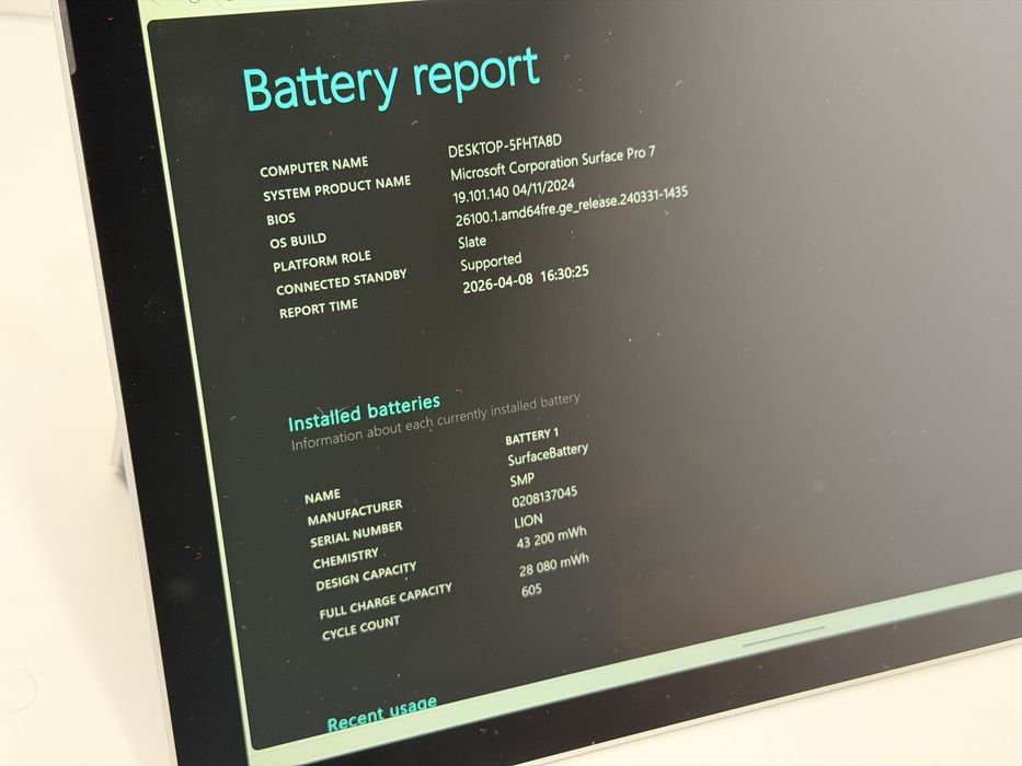 Microsoft Surface Pro 7 (1866) - i5/8GB/256GB - wada- faktura VAT 23%