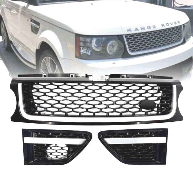 GRELHAS FRONTAIS + LATERAIS RANGE ROVER SPORT 09-13 LOOK ALL BLACK EDITION