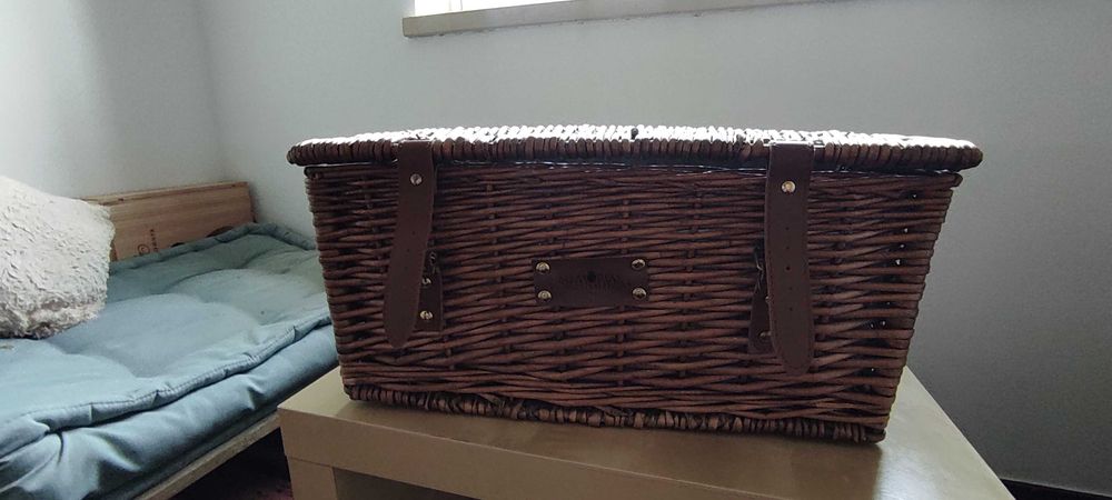 Cesta de Piquenique de Vime com Forro