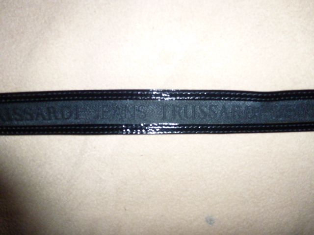 TRUSSARDI pasek skóra nowy oryginalny czarny dł 108 cm