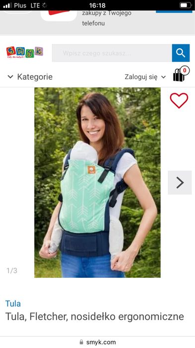 Tula nosidło nosidełko oryginalne zielone granatowe